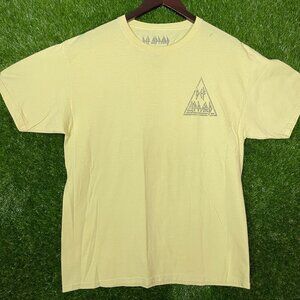 Led Zeppelin or Def Leppard Yellow Rock T-shirt, size Large (M/L)